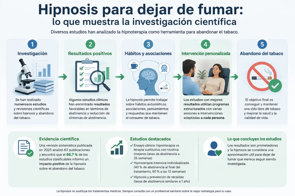 Evidencia científica de la hipnosis para dejar de fumar Evidencia científica sobre hipnosis para dejar de fumar y resultados de estudios