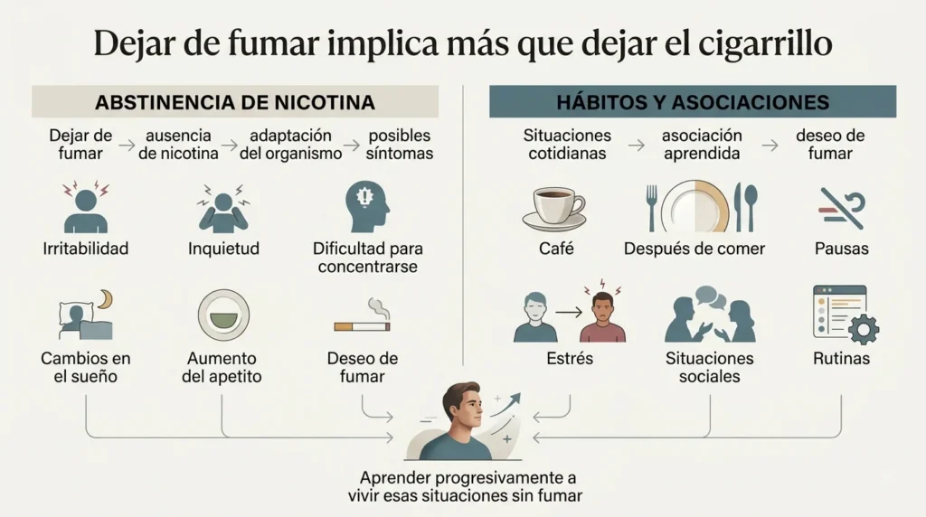 Qué ocurre al dejar de fumar Diferencia entre abstinencia de nicotina y hábitos al dejar de fumar